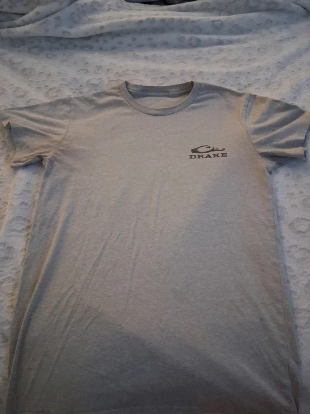Drake Short-Sleeve Tee in Light Gray with Chest Logo